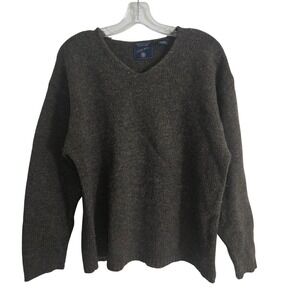 American Eagle Sweater Men's Medium Wool Blend V Neck Chunky Knit Cozy Classic